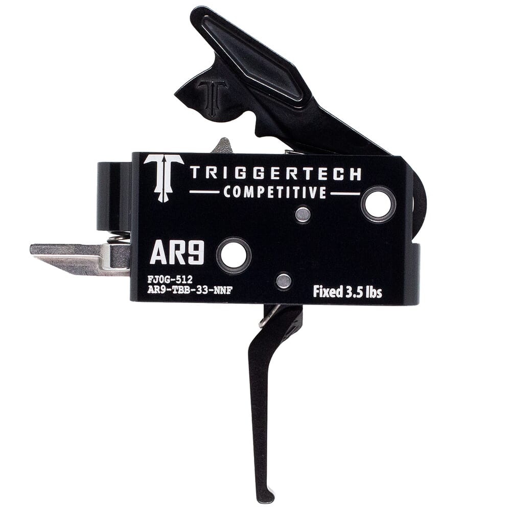 TriggerTech AR-9 Two Stage Competitive Flat Black 3.5 lbs Trigger AR9-TBB-33-NNF