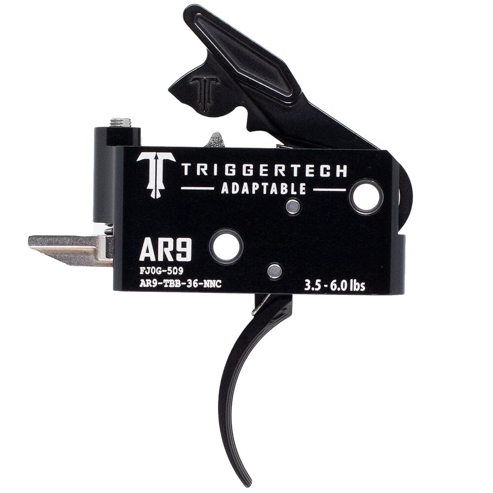 TriggerTech AR-9 Two Stage Adaptable Curved Black 3.5-6.0 lbs Trigger AR9-TBB-36-NNC