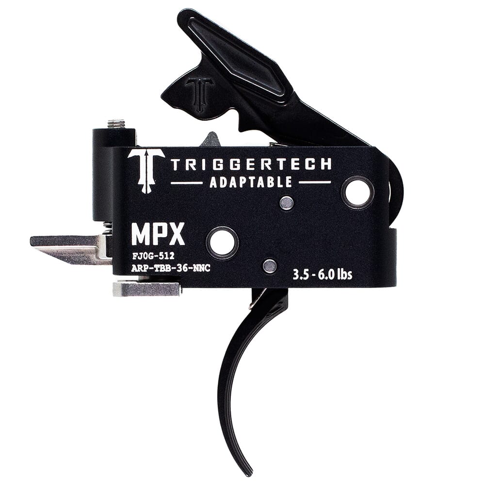TriggerTech Sig Sauer MPX Two Stage Adaptable Curved Black 3.5-6.0 lbs Trigger ARP-TBB-36-NNC
