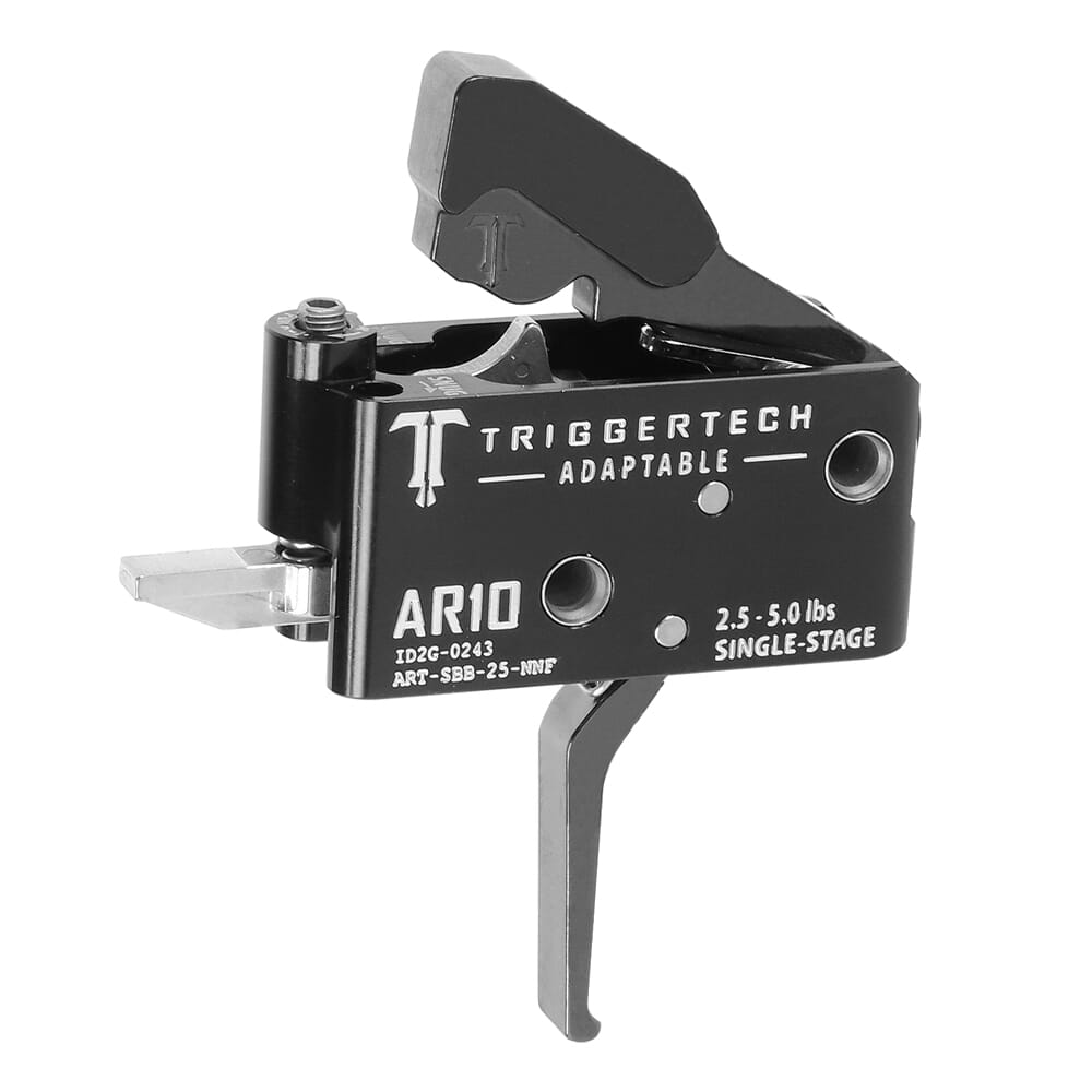 TriggerTech AR10 Single Stage Black/Black Adaptable Flat 2.5-5.0 lbs Trigger