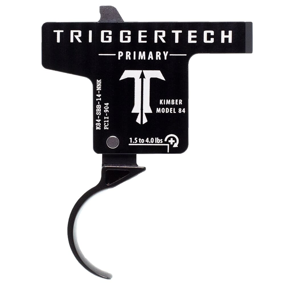 TriggerTech Kimber Model 84 Single Stage Blk/Blk Primary Curved 1.5-4.0 lbs Trigger K84-SBB-14-NNK