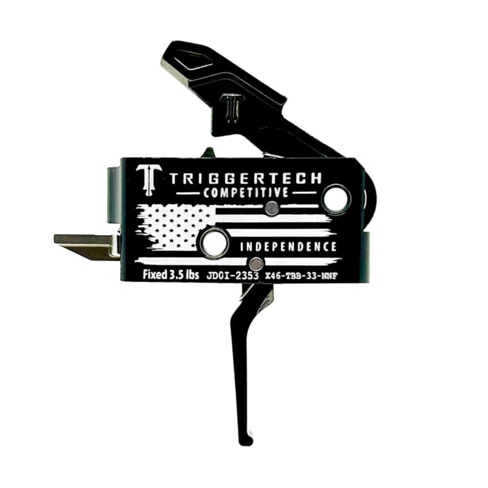 TriggerTech Special Edition Independence Day AR15 Competitive Short 2-Stage 3.5 lb Fixed Black Trigger w/White Laser Engraving X46-TBB-33-NNF