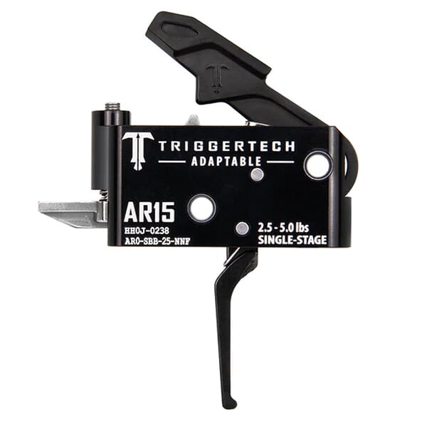 TriggerTech AR15 Single Stage Adaptable Flat Black/Black 2.5-5.0lbs Trigger AR0-SBB-25-NNF