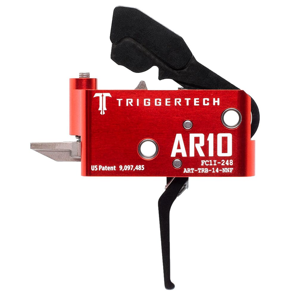TriggerTech AR10 Two Stage Blk/Red AR Diamond Flat 1.5-4.0 lbs Trigger ART-TRB-14-NNF