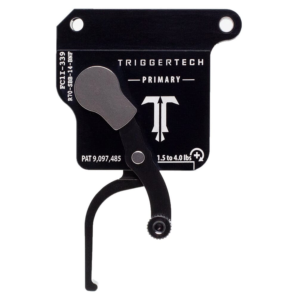 TriggerTech Rem 700 Clone Bottom Safety Single Stage Blk/Blk Primary Flat Bottom Clean 1.5-4.0 lbs Trigger R70-SBB-14-BNF