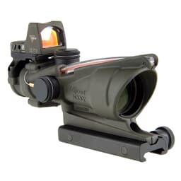 Trijicon 4x32 ACOG Dual Illum Red Chevron .223 Reticle w/Colt Knob Mount - LED 3.25 MOA Red Dot RMR Type 2 - OD Green TA31-D-100569