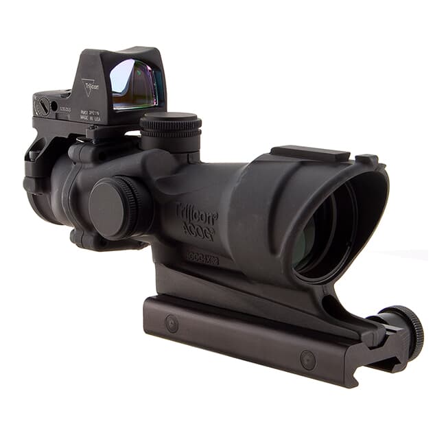 Trijicon 4x32 ACOG Illum Amber Crosshair .223 Reticle w/Colt Knob Mount - LED 3.25 MOA Red Dot RMR Type 2 TA01-D-100556