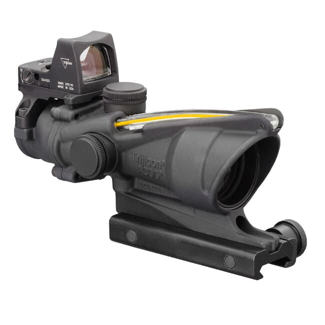 Trijicon 4x32 ACOG Dual Illum Amber Crosshair .223 Reticle w/Colt Knob Mount - LED 3.25 MOA Red Dot RMR Type 2 TA31-C-100551