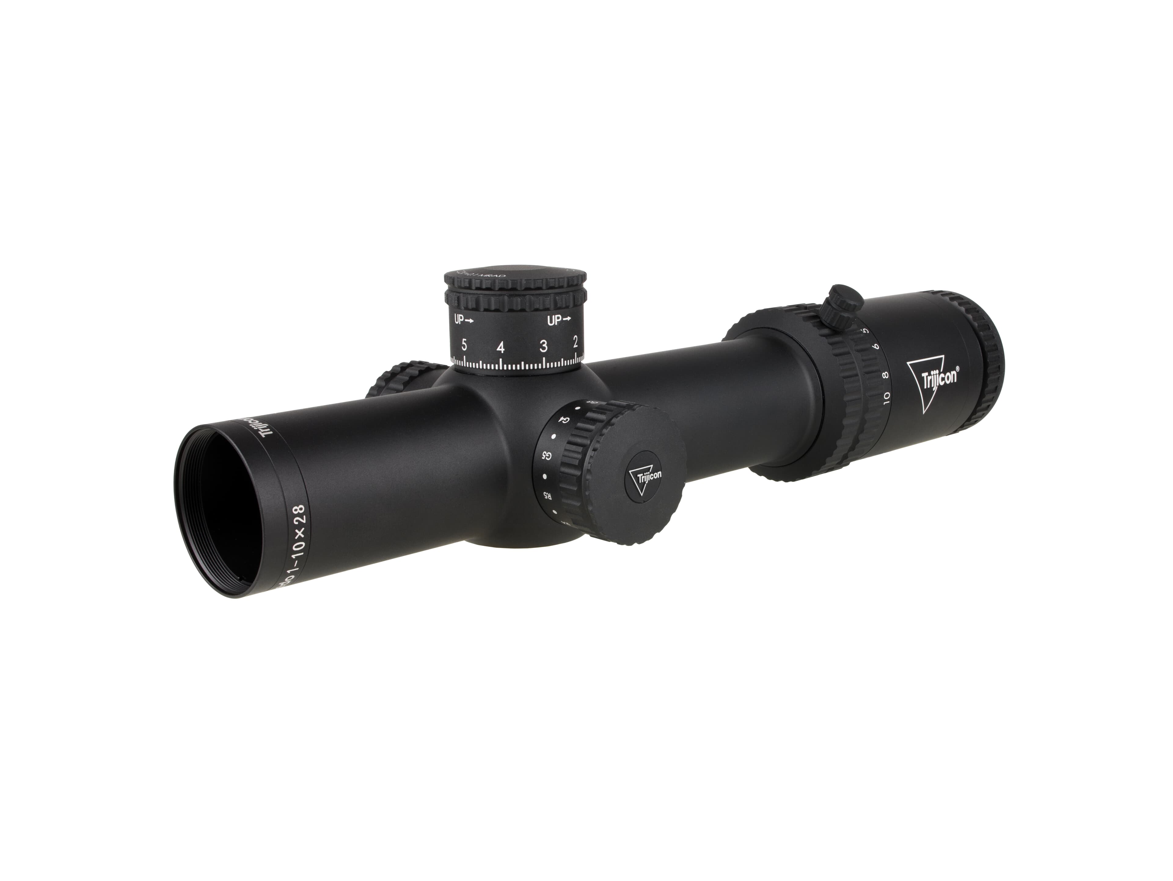 Trijicon Credo 1-10x28mm FFP Red/Green MRAD Segmented Circle 34mm Matte Blk Riflescope w/Exposed Elevation Adjuster &amp; Return to Zero CR1028-C-2900050