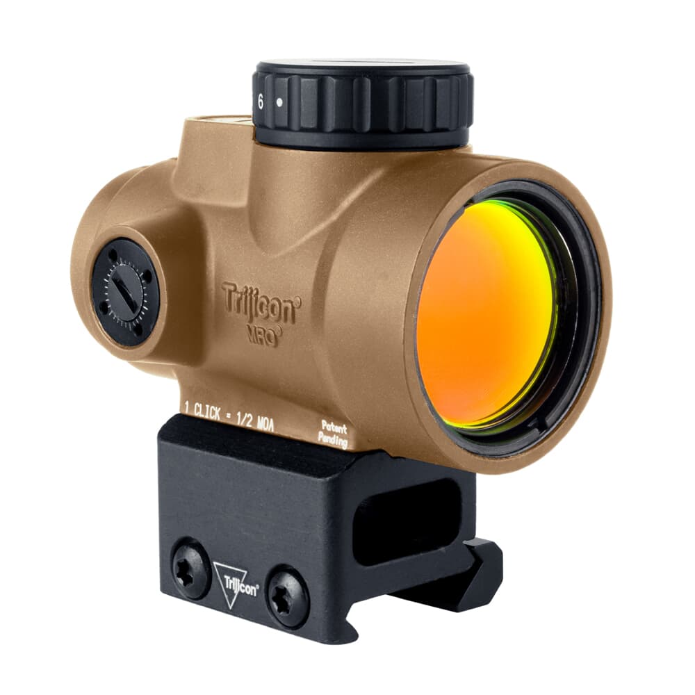 Trijicon MRO SD 1x25 Red Dot Sight w/ Adjustable LED 2.0 MOA Red Dot, Coyote Brown Anodized; Full Co-witness Mount (AC32068) MRO-C-2200327