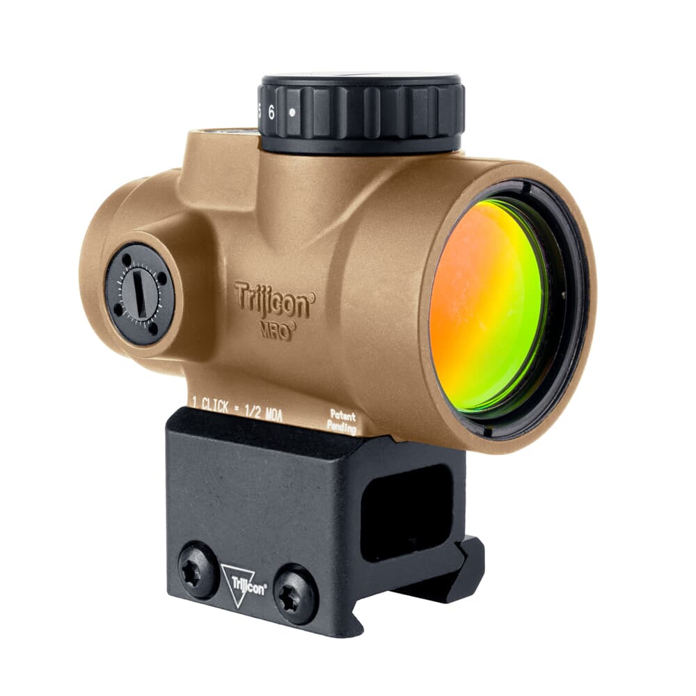Trijicon MRO SD 1x25 Green Dot Sight w/ Adjustable LED 2.0 MOA Green Dot, Coyote Brown Anodized; Lower 1/3 Co-witness Mount (AC32069) MRO-C-2200349