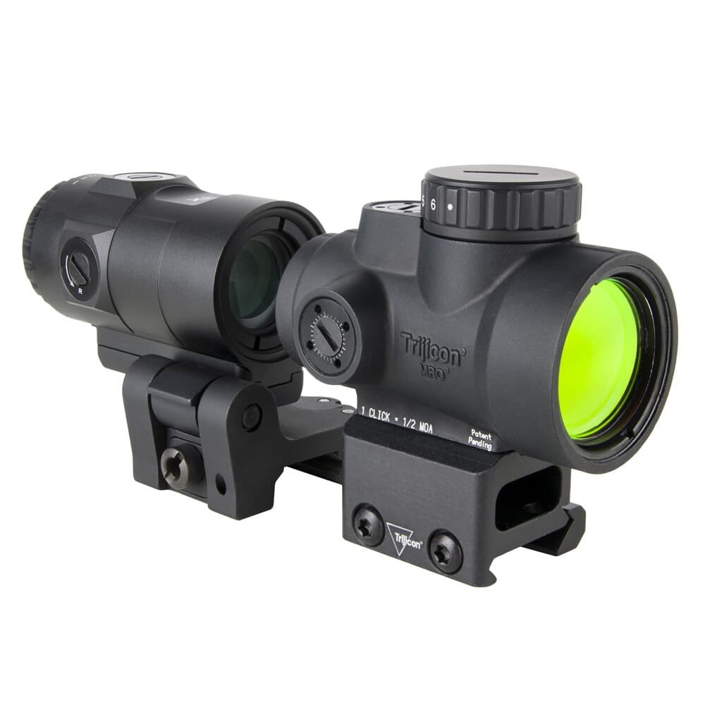 Trijicon MRO SD 1x25 Red Dot w/ 3x Mag, Adj LED w/ 2.0 MOA Dot Full Co-Wit Q-LOC Mnt (AC32070) 3x Mag w/ Qck Rel Flip-to-Side Mnt MRO-C-2200367
