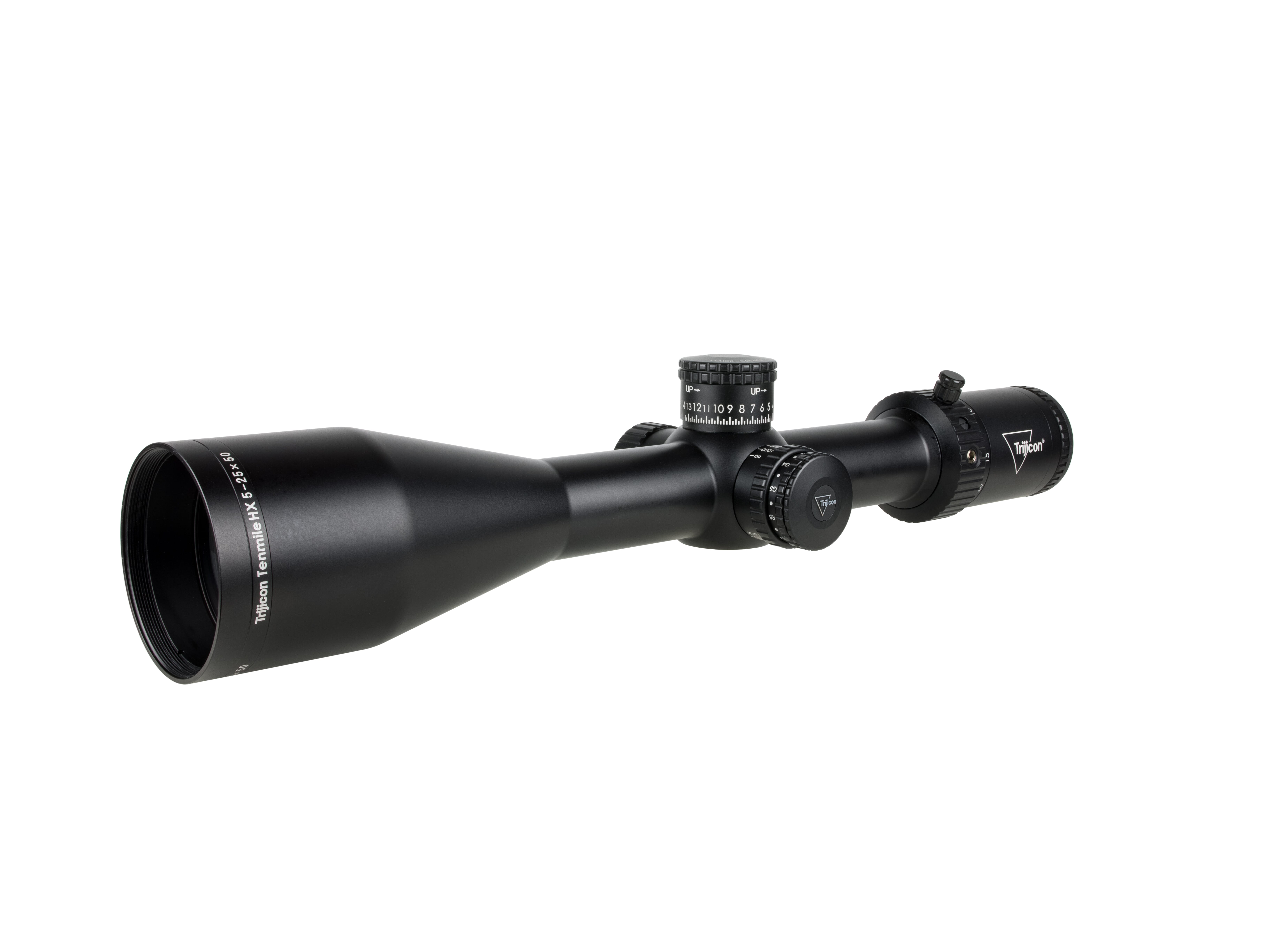 Trijicon Tenmile HX 5-25x50 FFP Riflescope w/ Red/Green LED Dot, MOA Ranging, 30mm Tube, Satin Black, Exposed Elevation Adjusters w/ Return to Zero 30