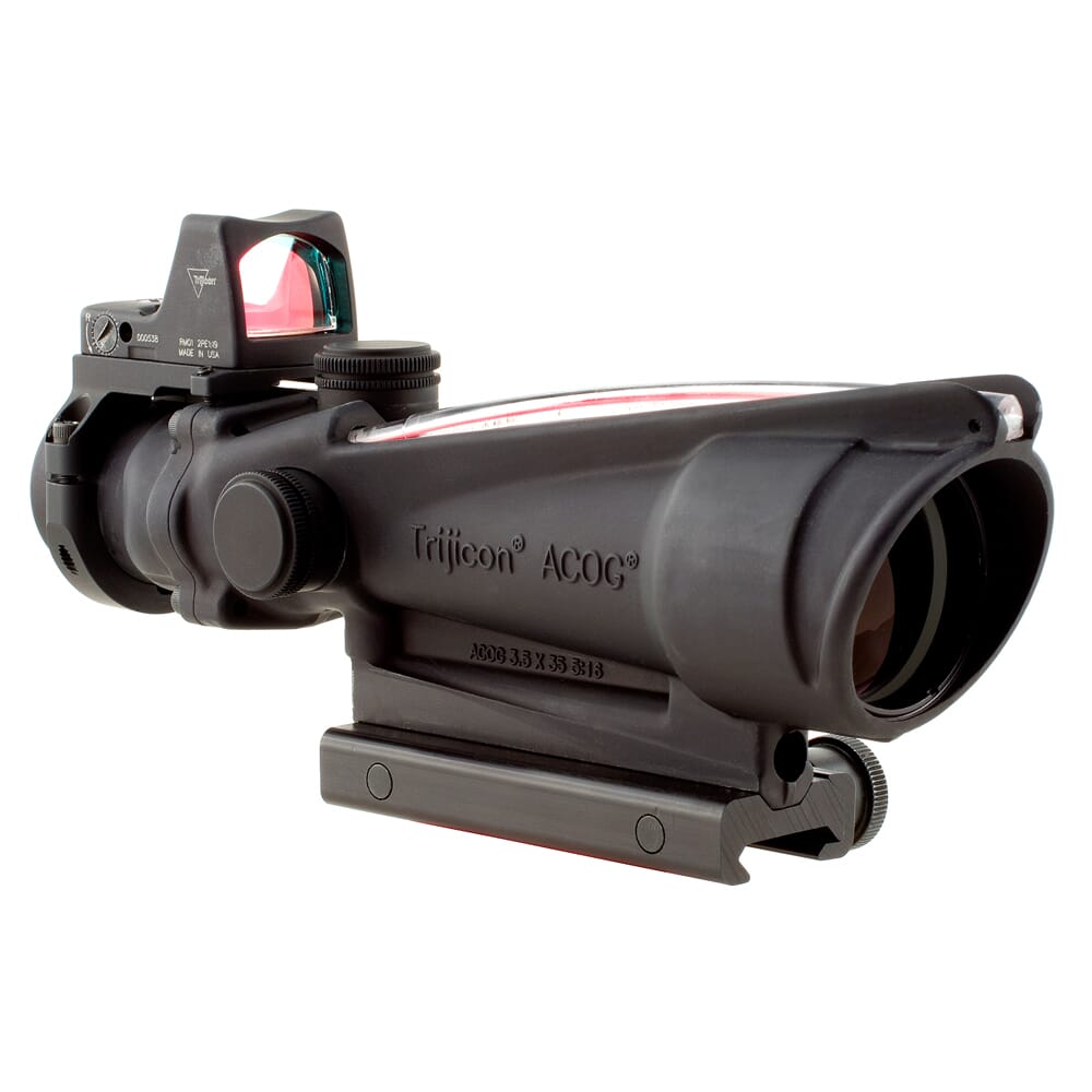 Trijicon 3.5x35 ACOG Dual Illum Red Crosshair .223 Reticle w/Colt Knob Mount - LED 3.25 MOA Red Dot RMR Type 2 TA11-D-100557
