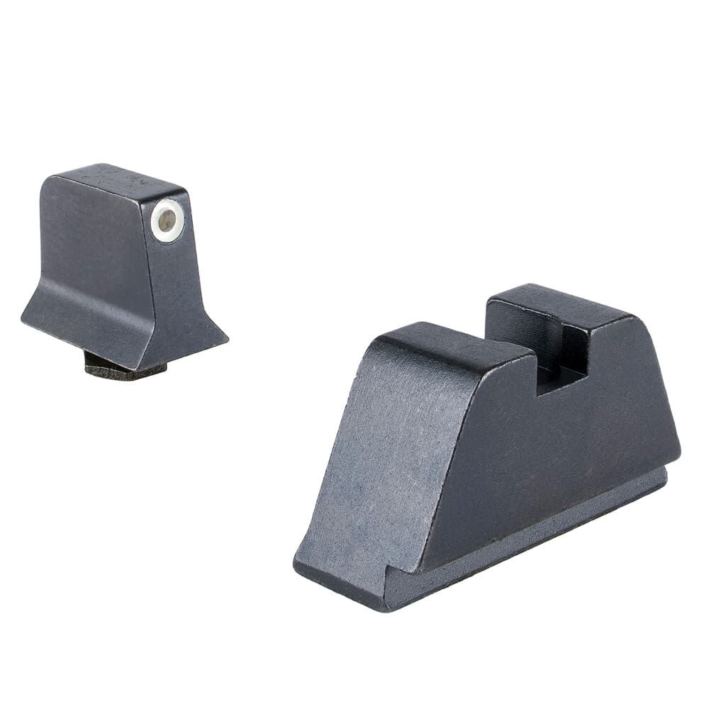 Trijicon Bright &amp; Tough 3-Dot Tritium/White Front/Metal Rear Night Sight Suppressor Set for Standard Frame Glock Models 601136