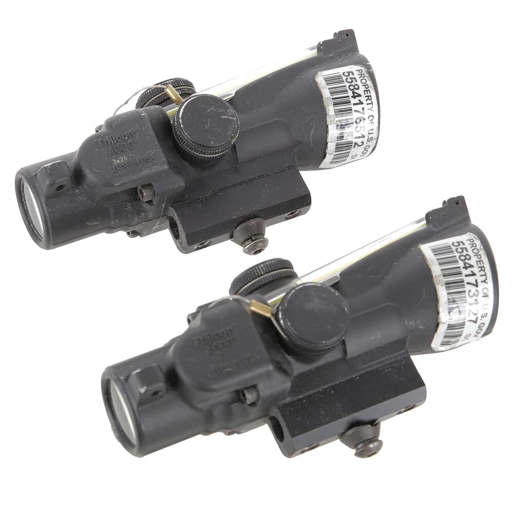 Trijicon 3x24 Compact ACOG Dual Illuminated Amber Crosshair Ballistic Reticle TA50-C-400224 US Government BuyBack NO MOUNT