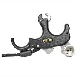 T.R.U. Ball Archery Blade Pro Flex 3 or 4 Finger (Ergo Adj Finger Pieces) Black/QuickSilver Large Release TBPF-BKQS-L