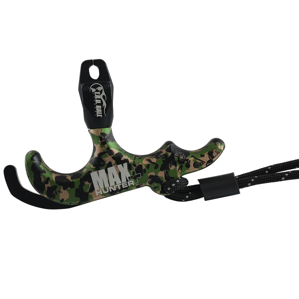 T.R.U. Ball Archery Max Hunter Plus 3 Finger Thumb Release w/Lanyard Camo Release TMHP-CA