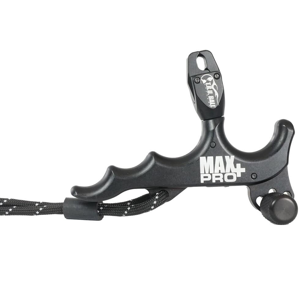 T.R.U. Ball Archery Max Pro Plus 4 Finger Thumb Release w/Lanyard Black Release TMPP-BK