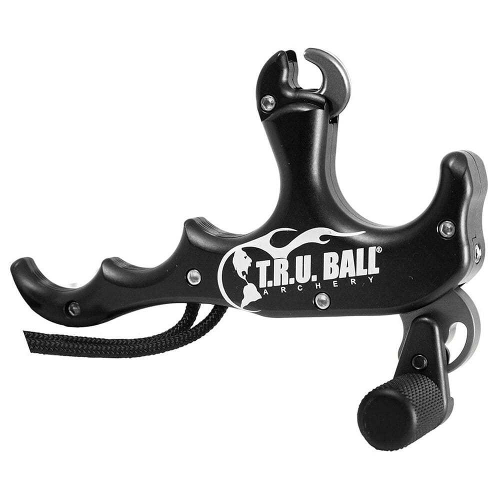 T.R.U. Ball Archery ST4LK'R 4 Finger Thumb Release w/Lanyard Black Release TSK4-BK