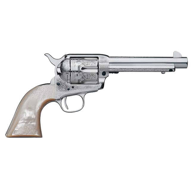 Uberti 1873 Cattleman Engraved NM .45 Colt 5.5" Bbl SS Finish Pearl Grip 6rd Revolver 356177