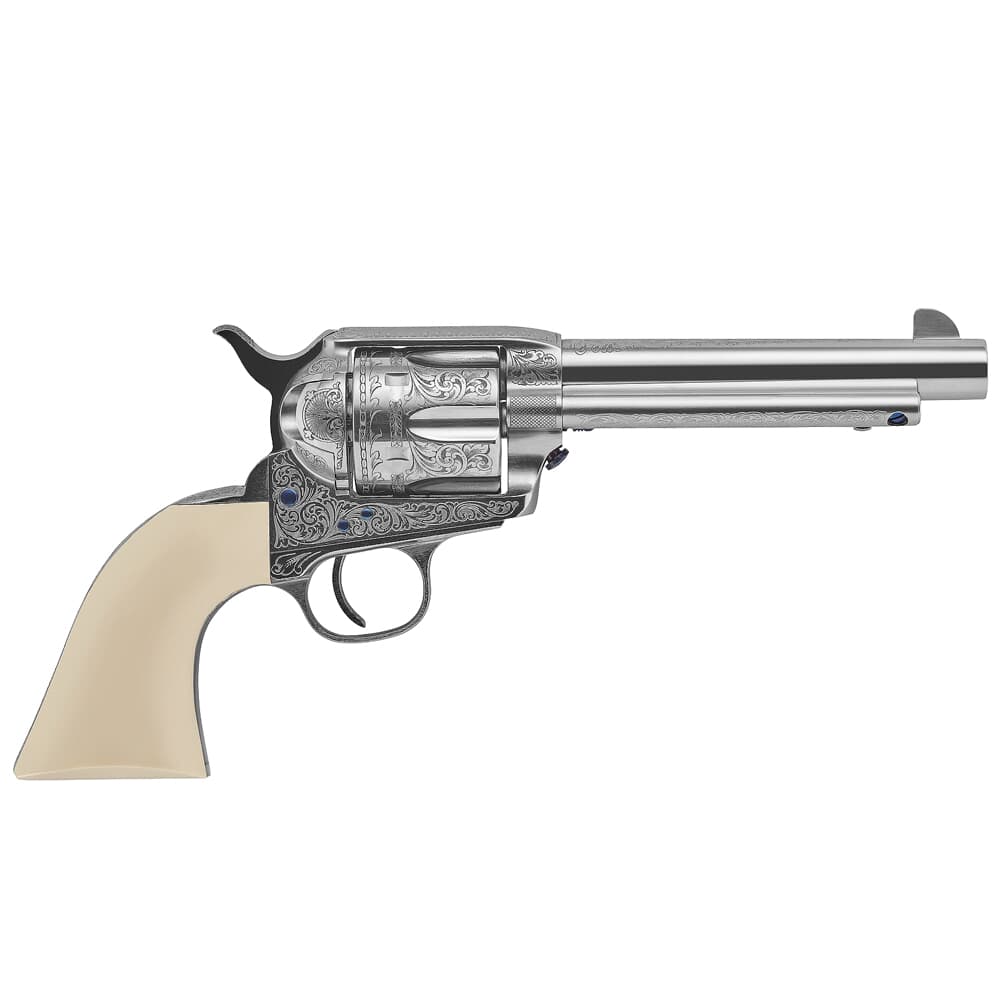 Uberti 1873 Single Action Cattleman NM Outlaws &amp; Lawmen &quot;Teddy&quot; .45 Colt 5.5&quot;Bbl F/N Plated Steel Revolver 356719