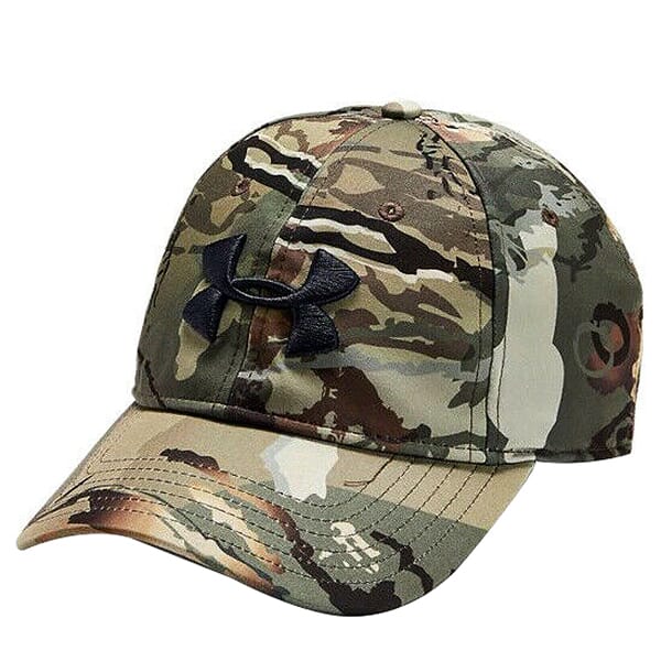 Under Armour Whitetail Men's Camo Stretch Fit Cap Updated UA Forest 2.0 Camo/Black 1318532-988