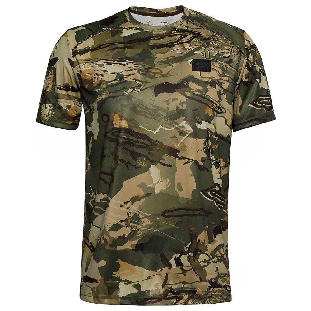 Under Armour Whitetail Iso-Chill Brushline Short Sleeve Tee UA Forest All Season Camo/Black 1361310-994