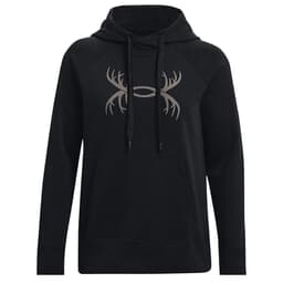 Under Armour Women's Rival Antler Fleece Hoodie Black/Concrete XXL 1368117-001006