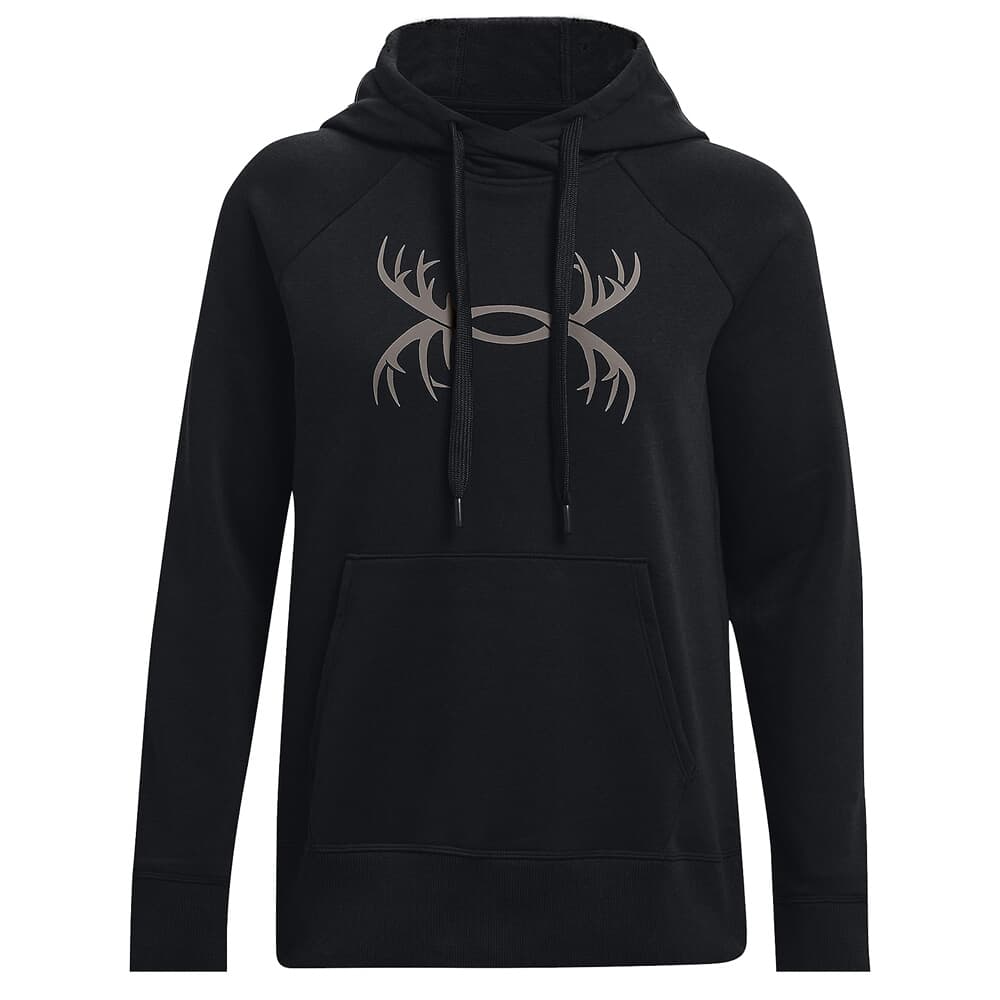 Under Armour Women's Rival Antler Fleece Hoodie Black/Concrete XXL 1368117-001006