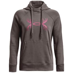 Under Armour Women's Rival Antler Fleece Hoodie Fresh Clay/Pace Pink LG 1368117-176006