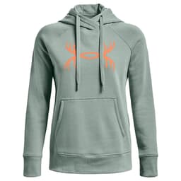 Under Armour Women's Rival Antler Fleece Hoodie Opal Green/Afterglow XL 1368117-781004