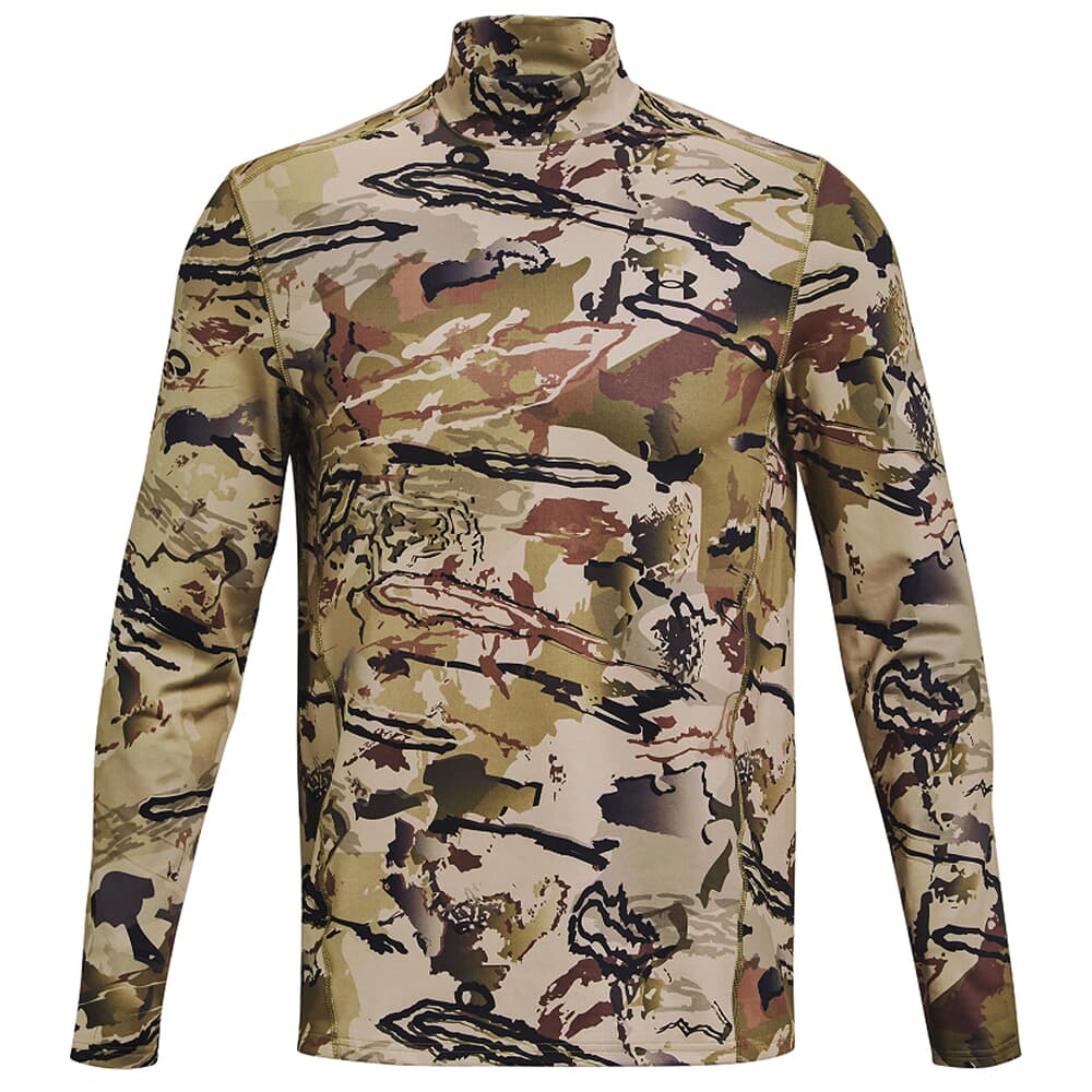 Under Armour Camo ColdGear Infrared Mock Neck Long Sleeve Tee UA Barren Camo/Black 1372605-989