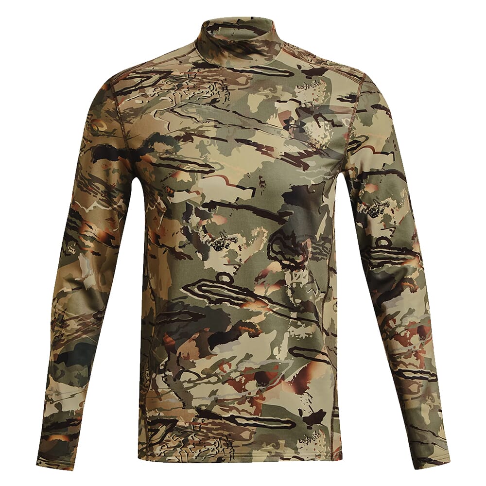 Under Armour Camo ColdGear Infrared Mock Neck Long Sleeve Tee UA Forest All Season Camo/Black 1372605-994