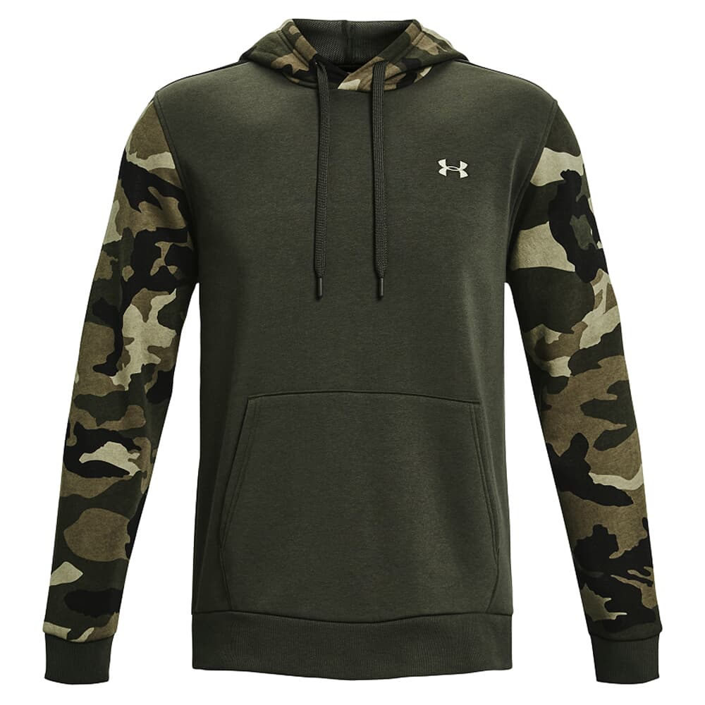 Under Armour Rival Camo Blocked Fleece Hoodie Baroque Green/Canyon Clay LG 1373180-310005