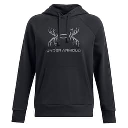 Under Armour Women's Rival Fleece Antler Hoodie Black/Pitch Gray XL 1387574-001004