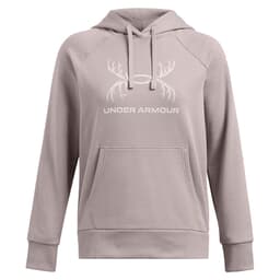 Under Armour Women's Rival Fleece Antler Hoodie Tetra Gray SM 1387574-015003