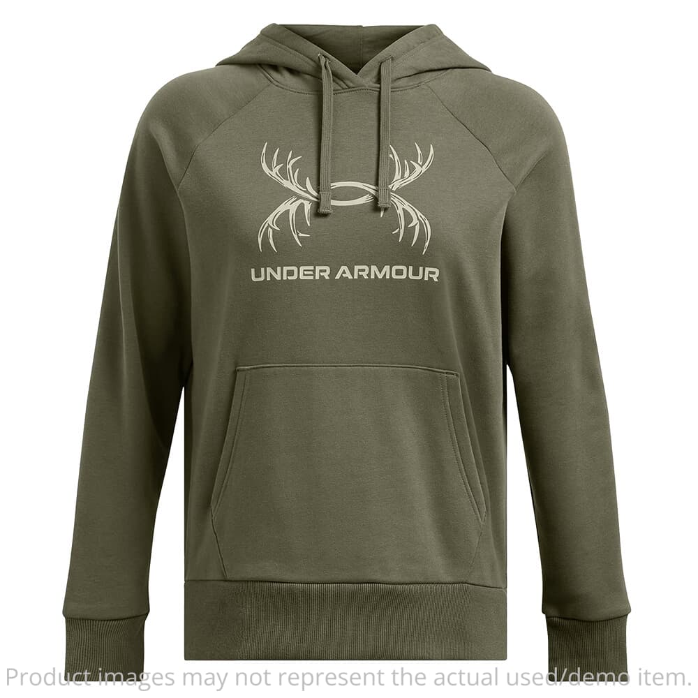 Under Armour USED Women's Rival Fleece Antler Hoodie Marine OD Green/Black MD 1387574-390002 - Like New - No Sale Tags USED7644