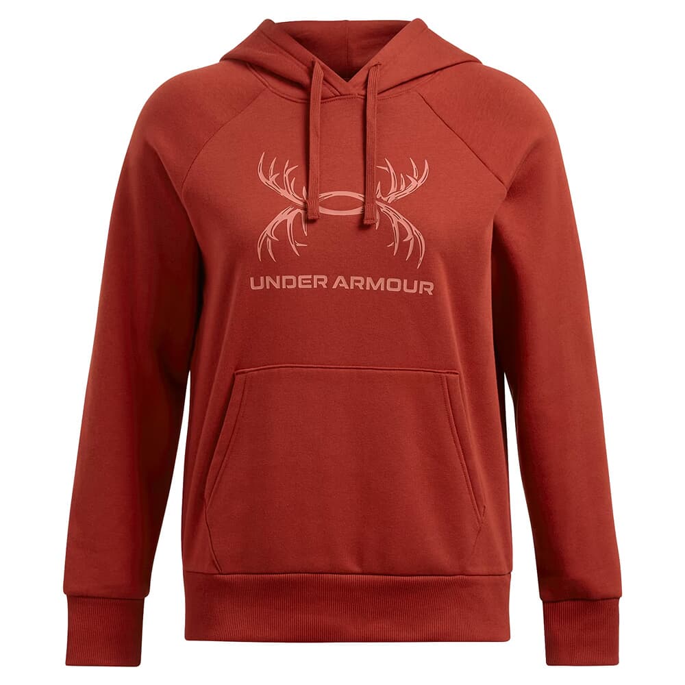Under Armour Women's Rival Fleece Antler Hoodie Earthen Orange 1387574-840
