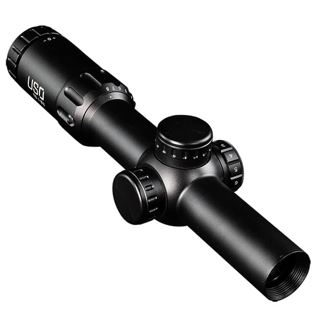 US Optics TS 1-8x24mm; 30 mm Tube; Digital Red FFP RBR Reticle Riflescope TS-8X RBR