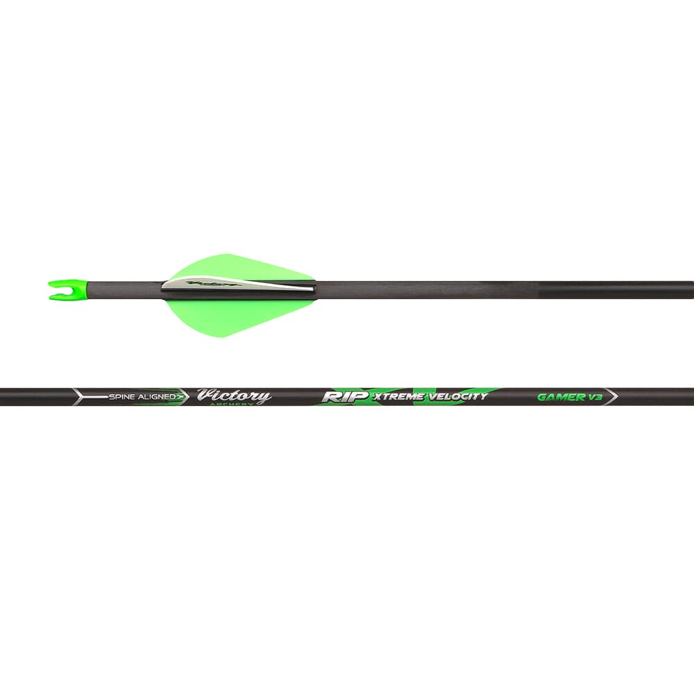 Victory Archery RIP XV Gamer 500 Xtreme Velocity GPI: 5.1 Fletched Arrow 6pk RIPXVGB-500FB-6