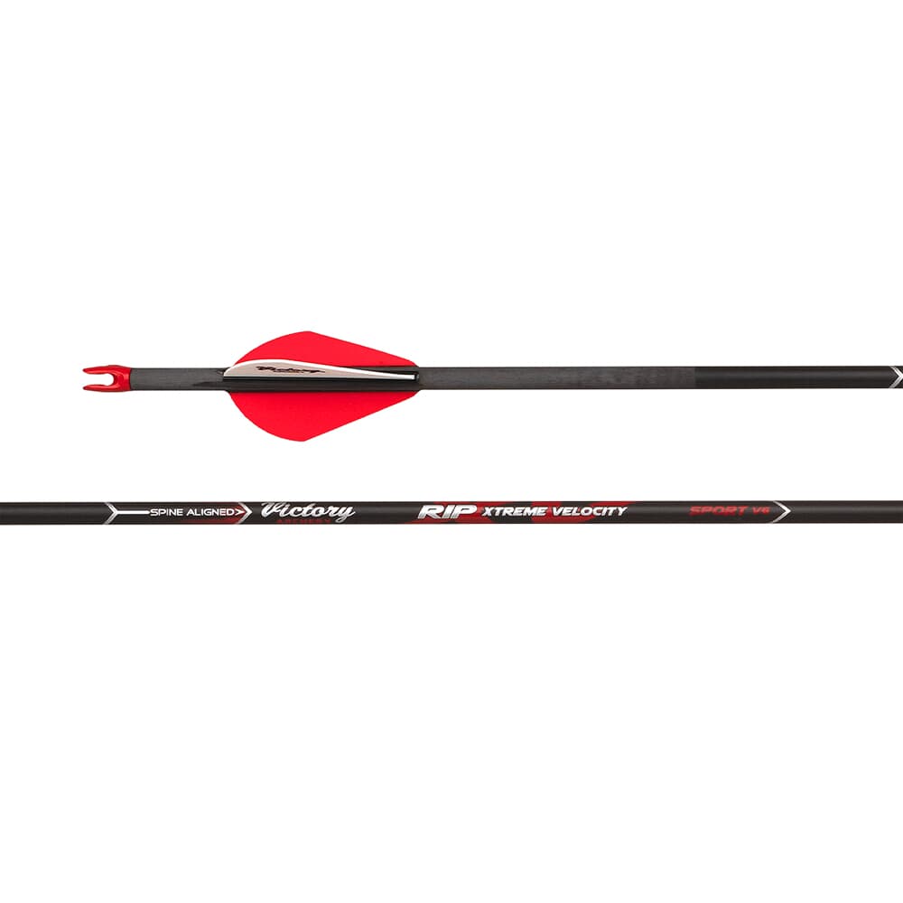 Victory Archery RIP XV Sport 500 Xtreme Velocity GPI: 5.1 Fletched Arrow 6pk RIPXVSB-500FQ-6
