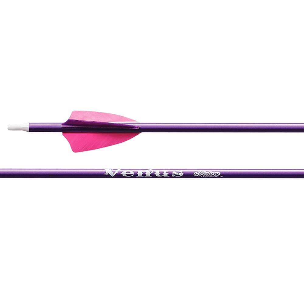 Victory Archery Venus Purple Feather Fletched Youth Arrow 3pk YGPP-600FF2GP-3