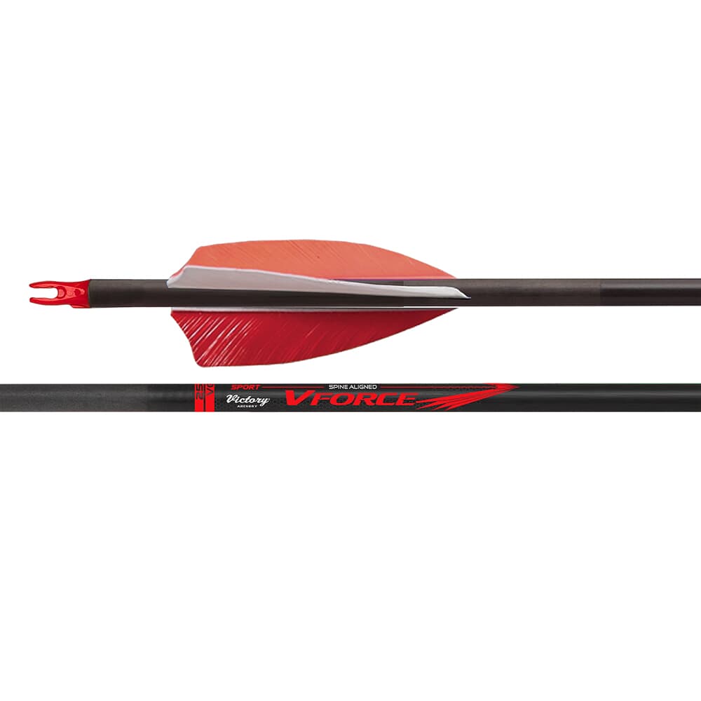 Victory Archery VForce 500 Sport GPI: 6.9 Feather Fletched Arrow 6pk VFS-500FF-6