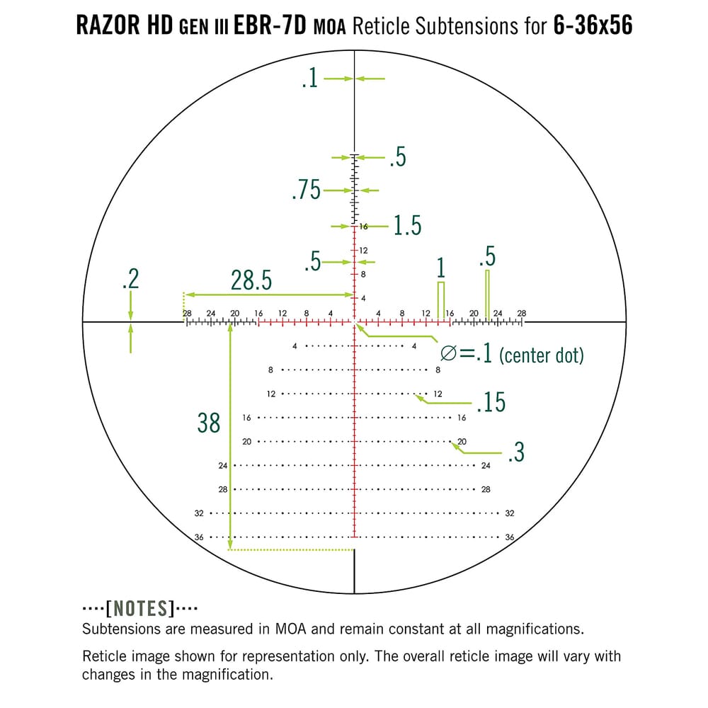 Vortex Razor HD Gen III 6-36x56 FFP EBR-7D MOA Black EuroOptic