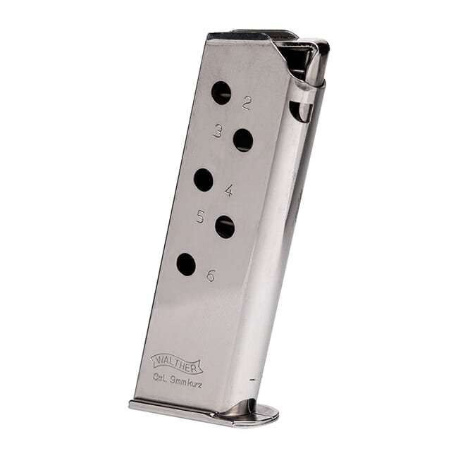 Walther PPK .380 ACP 6rd Nickel Magazine 2246009