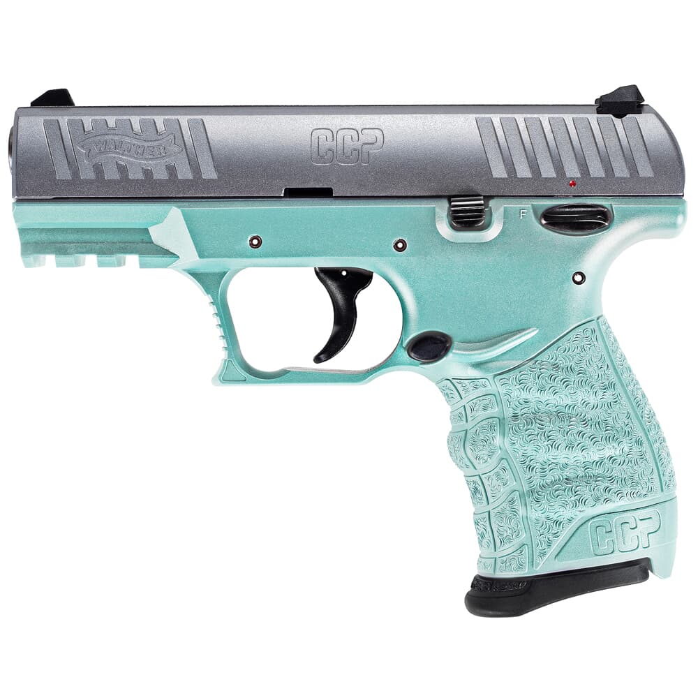 Walther Arms CCP M2 9mm 3.54&quot; Bbl Angel Blue/SS Pistol w/(2) 8rd  Mags 5080512