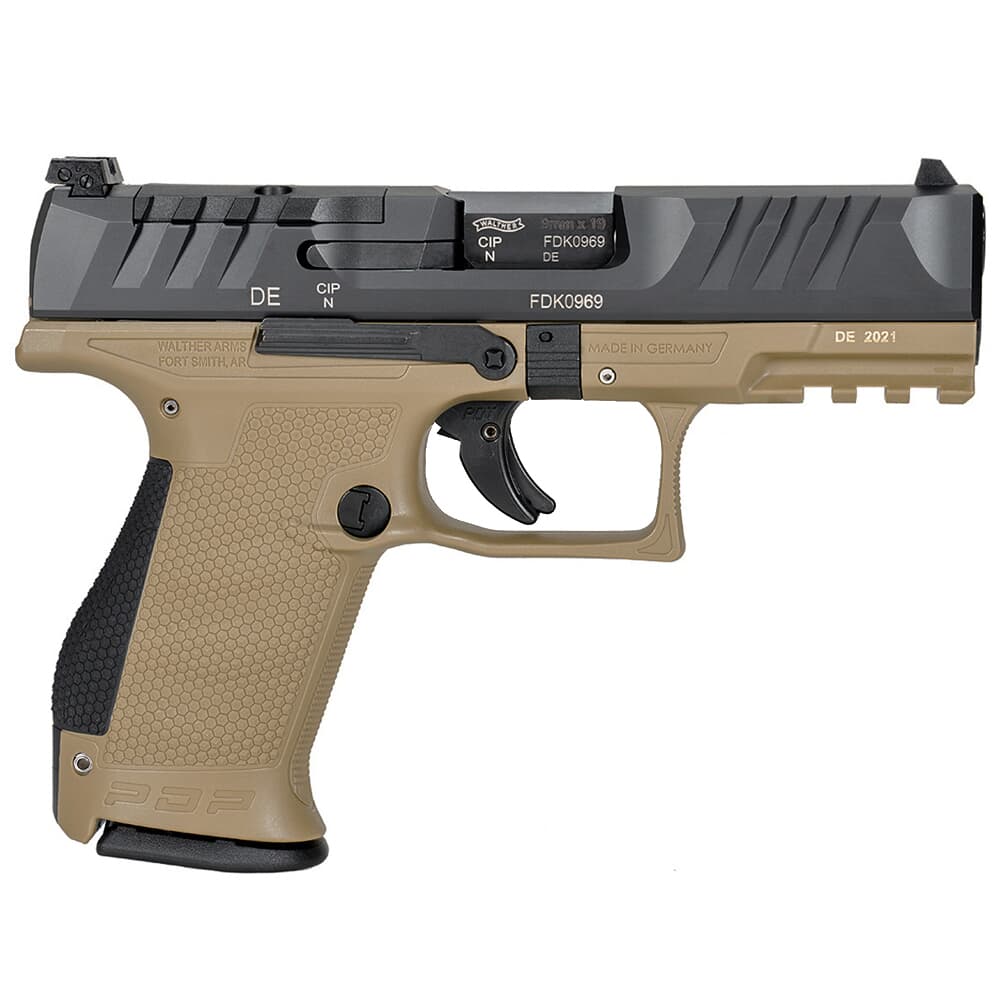 Walther Arms PDP 9mm 4&quot; Bbl Two-Tone Tan Frame Optic Ready Compact Pistol w/(2) 15rd Mags 2858444