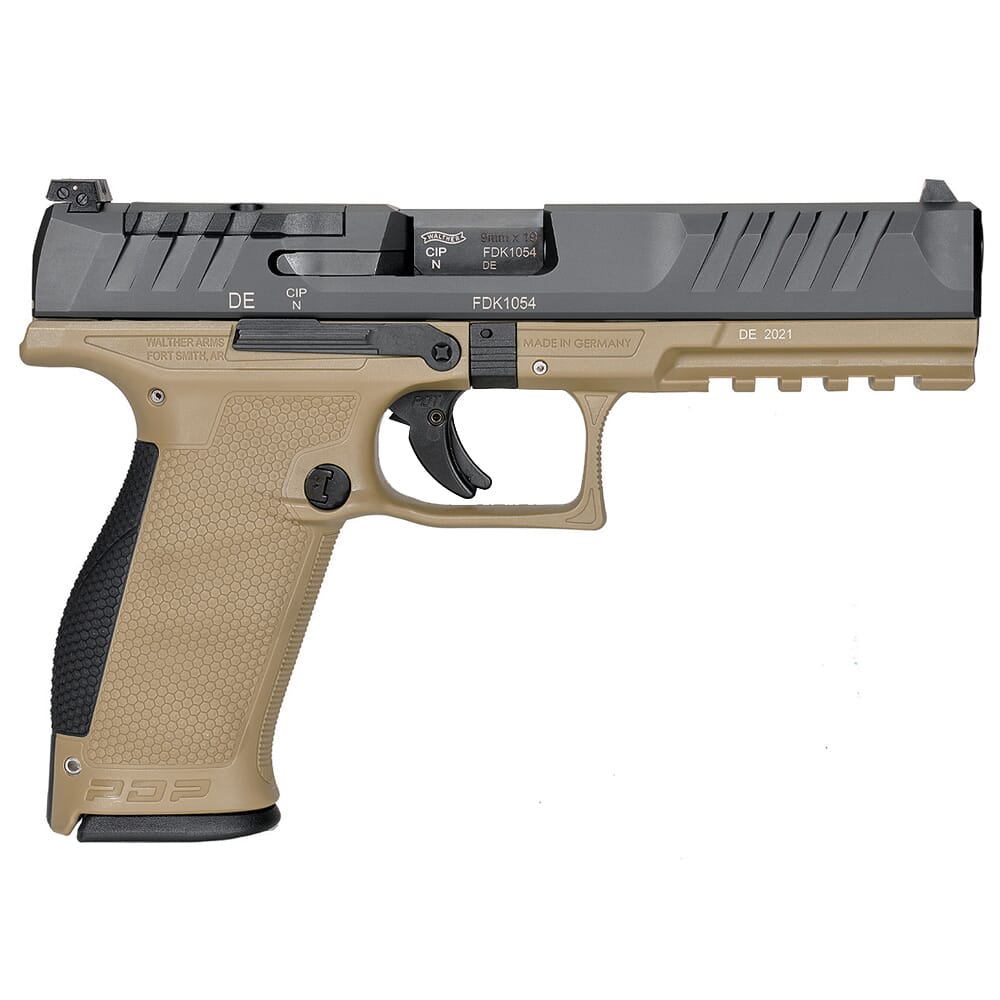Walther Arms PDP 9mm 5" Bbl Two-Tone Tan Frame Optic Ready Full Size Pistol w/(2) 18rd Mags 2858410