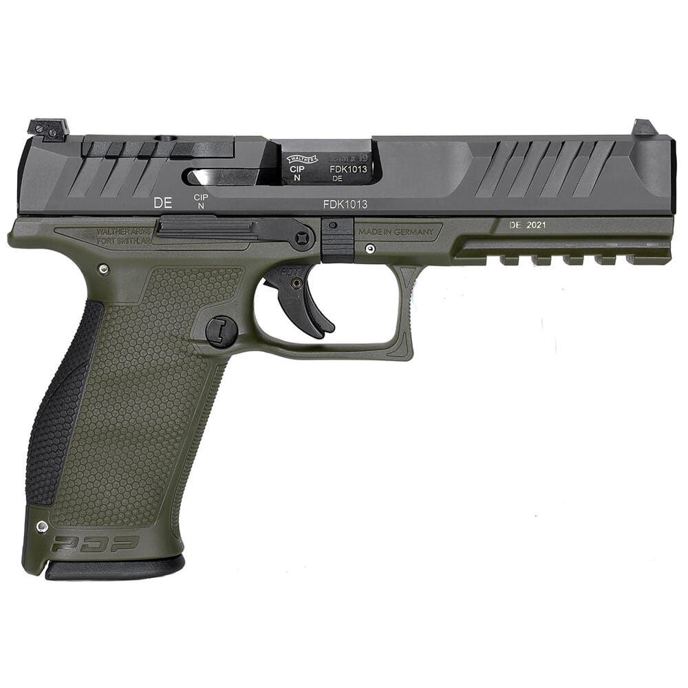 Walther Arms PDP 9mm 5" Bbl Two-Tone Green Frame Optic Ready Full Size Pistol w/(2) 18rd Mags 2858398